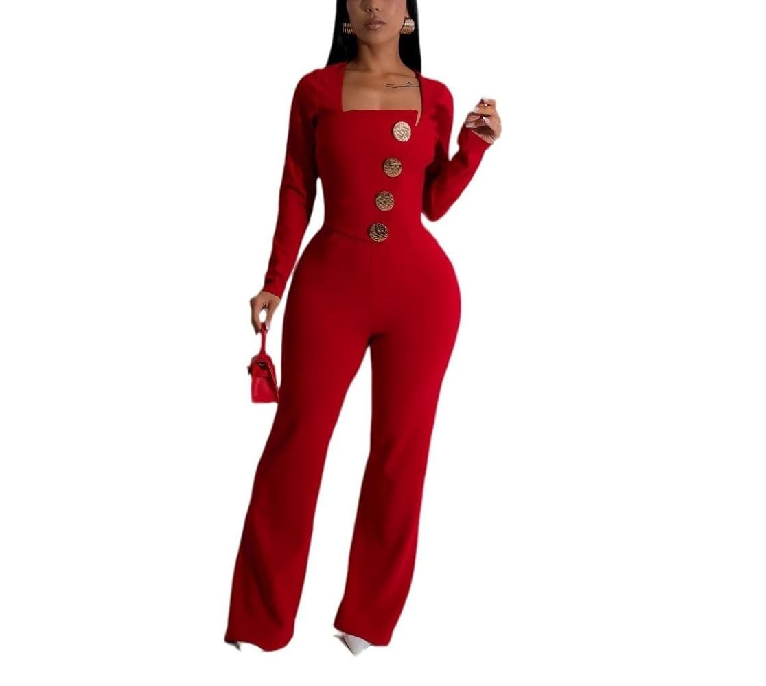 Elegant Jumpsuit for Women Dressy Sexy Plus Size Wide Leg Pant Suit One Piece Party Outfits | Amazon (US)
