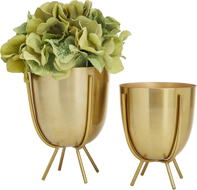 CosmoLiving by Cosmopolitan Metal Indoor Outdoor Planter Small Small Planter Pot with Removable S... | Amazon (US)