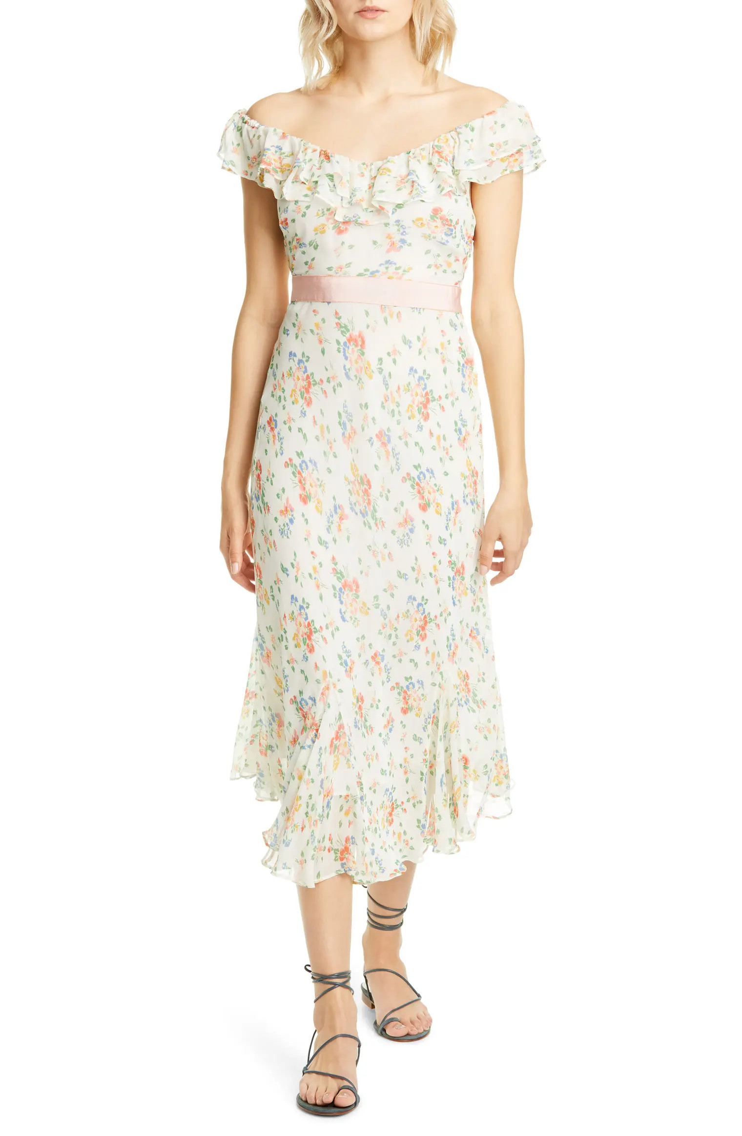 Faith Off the Shoulder Silk Dress | Nordstrom