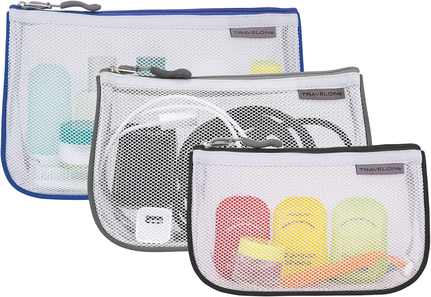 Travelon Set of 3 Assorted Piped Pouches | Amazon (US)