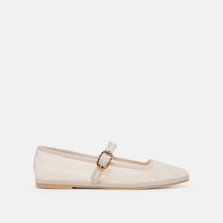 TAMEKA BALLET FLATS BONE STRIPE MESH | DolceVita.com