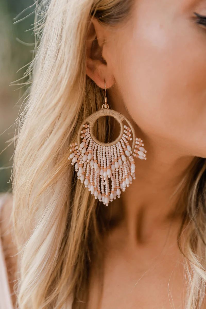 Miracle Wish Pink Beaded Circle Earrings | The Pink Lily Boutique