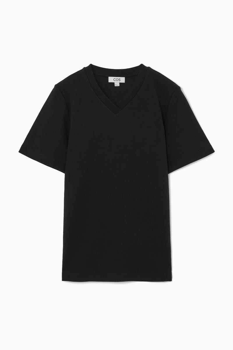 Regular Boxy V-Neck T-Shirt | COS UK