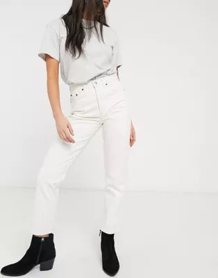 Topshop Editor straight leg jeans in off white | ASOS (Global)