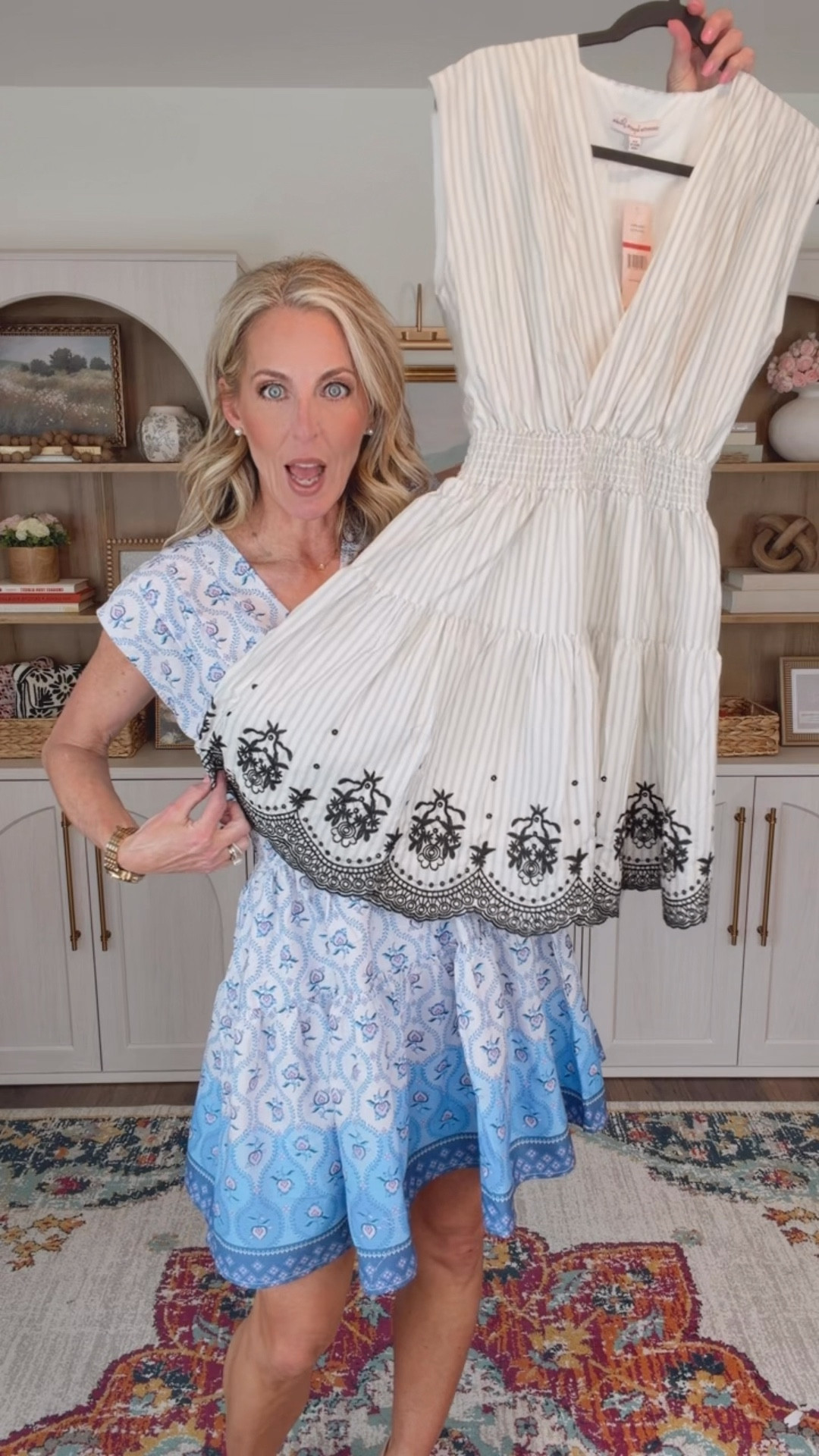 STOP. IT. RIGHT. NOW. WALMART! Whoa!!! Five dresses, all under $25!!! 

Honestly,  I cannot get over the details. These Nanette Lepore styles retail for over $150, but Walmart has them for less and they look so elevated. Perfect for Easter, Mother’s Day, graduation parties, and every spring event on your calendar. Wearing an extra small in all and each one comes in multiple color options. These have been some of my best sellers, so grab yours before they sell out. Wearing a size extra small and all.  I am 5 foot five for reference. 