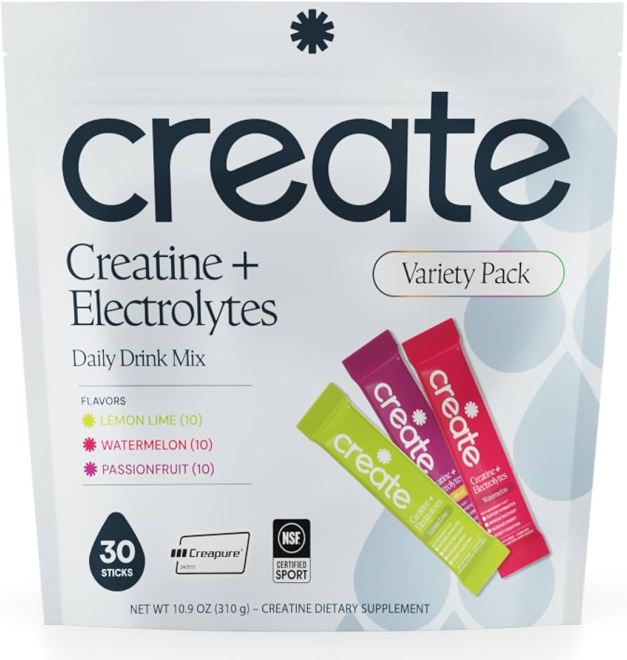 Create Creatine + Electrolytes \u2013 Energy & Strength \u2013 Variety Pack | Amazon (US)
