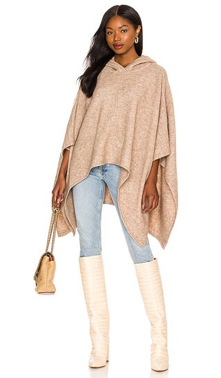 Zandra Hooded Pullover Poncho in Oatmeal | Revolve Clothing (Global)