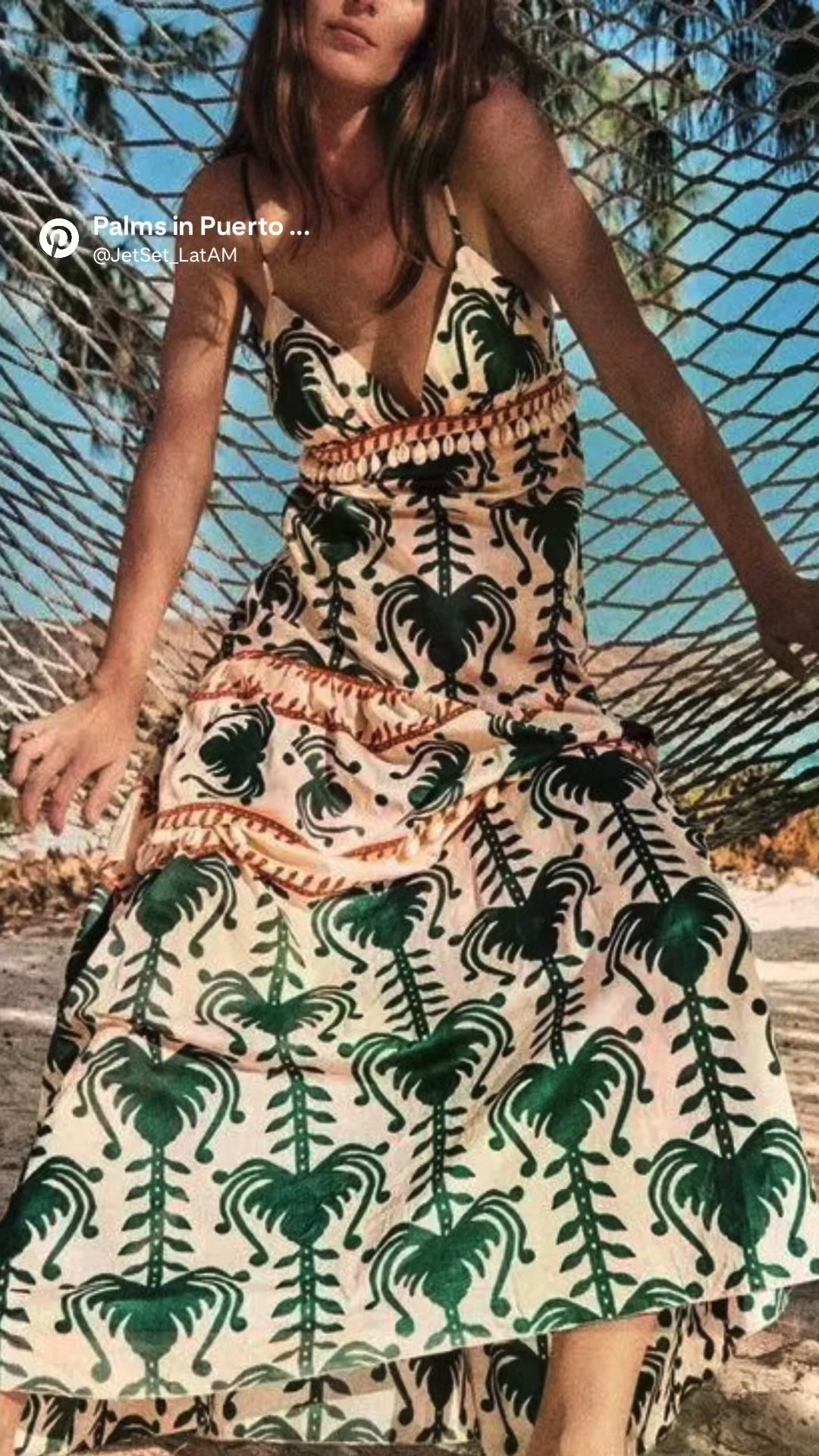 The Keeper Printed Dress is effortless tropical elegance, distilled. Designed with delicate spaghetti straps and a plunging neckline, it feels light, feminine, and perfectly undone—in the best way.

The palm-inspired print sets the tone immediately, while the tiered silhouette adds movement that feels natural and fluid, especially in warm coastal settings. I love the subtle shell trim detail—it adds texture and just a hint of bohemian romance without overpowering the look.

This is the kind of dress you wear barefoot in the sand, then slip on sandals for dinner without changing a thing. Easy, sensual, and unmistakably Latin in spirit.

Wearing Johanna Ortiz — Keeper Printed Dress 🌴✨

#LTKootd #LTKBeauty #LTKTravel