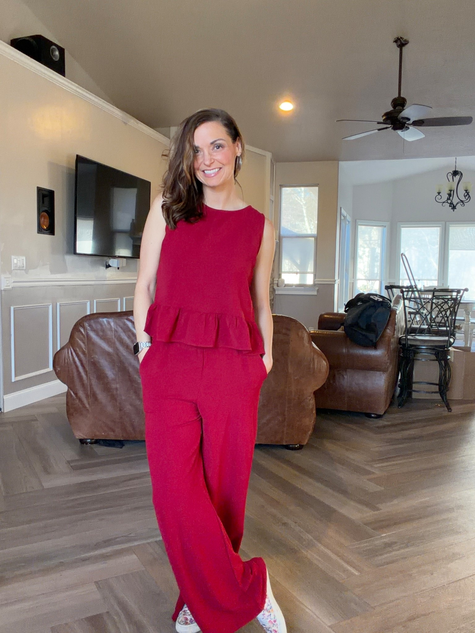 I personally think this outfit is amazing!! Amazon says it’s returned often, but I don’t see why I love the waistband. It’s completely comfortable. It is sizing a little bit bigger than I originally hoped for so go with the smaller size if you’d like a tighter fit! I love the material. I love how the Peplin top fits. ￼

#LTKootd #LTKMidsize #LTKTravel