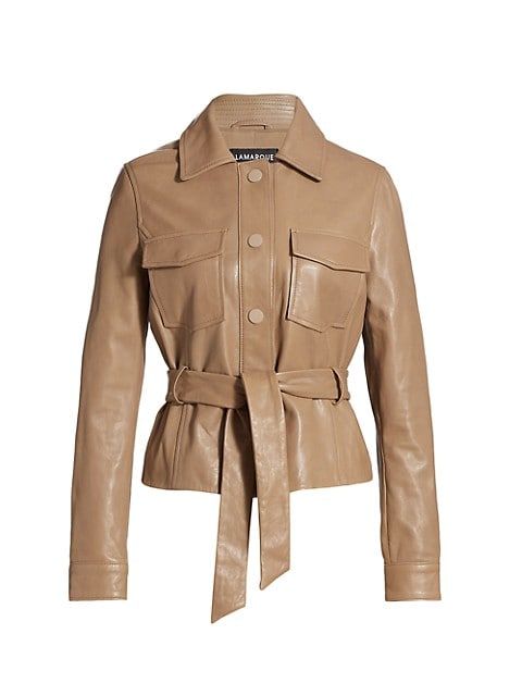 Cherice Belted Leather Jacket | Saks Fifth Avenue