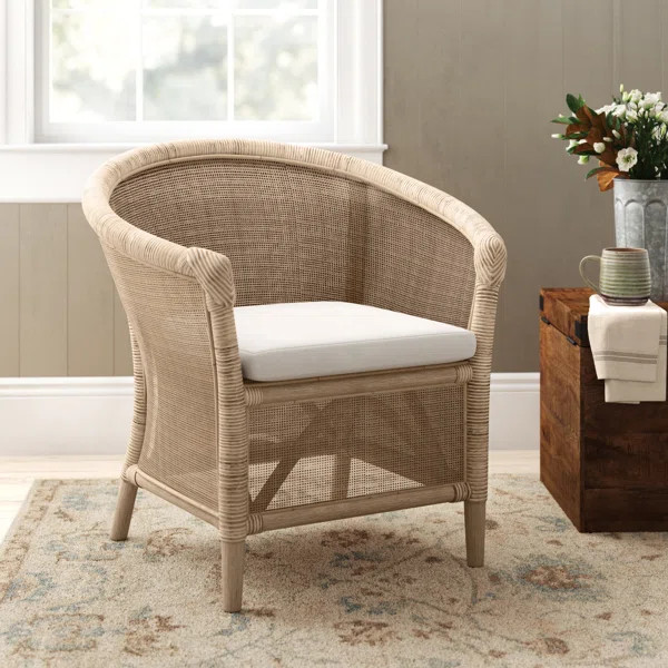 Fairhaven 31.49" Wide Linen Barrel Chair | Wayfair Professional