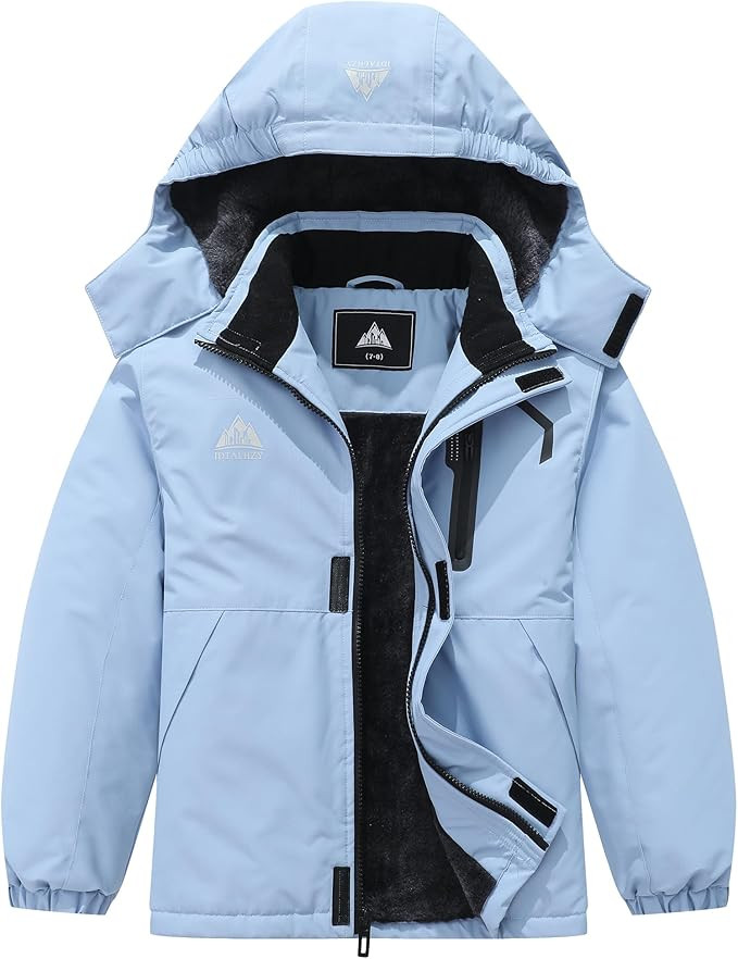 Kids Waterproof Ski Jacket with Detachable Hood | Amazon (US)
