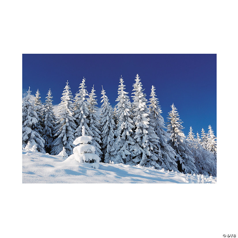 9 Ft. x 6 Ft. Winter Woodland Scene Plastic Backdrop - 3 Pc. | Oriental Trading Company