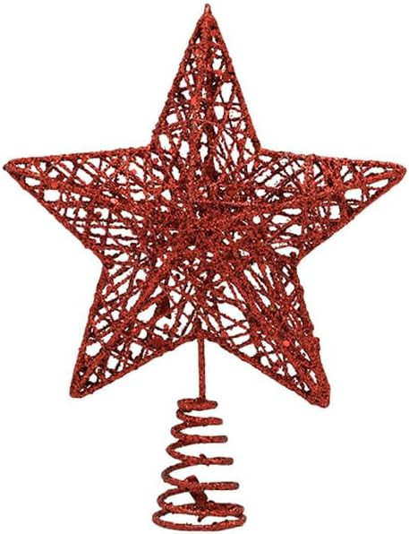 YYCRAFT Glitter Metal Star Chirstmas Tree Topper 12 Inch Christmas Decoration, Metal Gold | Amazon (CA)