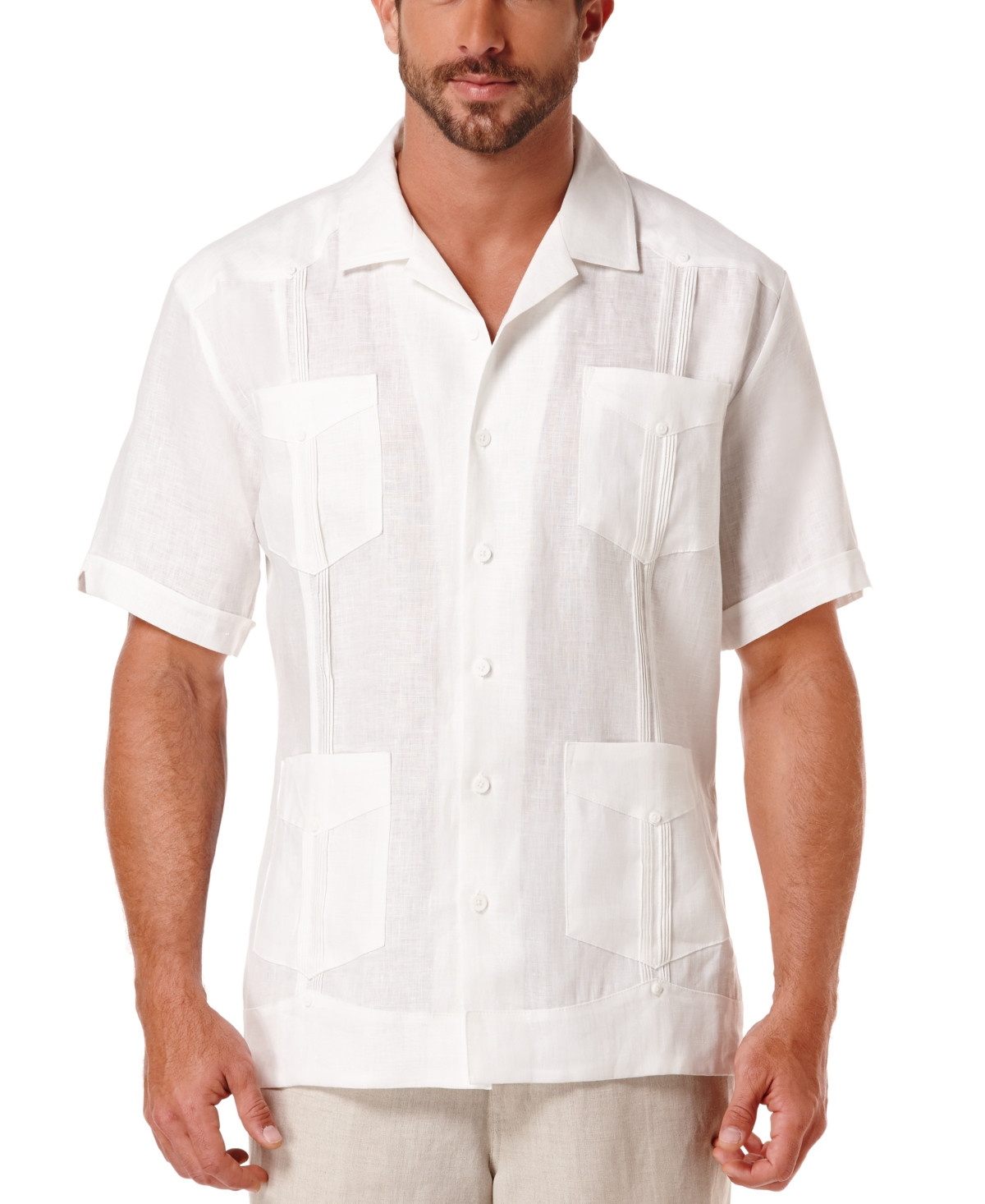 Cubavera Men's Big & Tall Short-Sleeve 4-Pocket 100% Linen Guayabera Shirt | Macys (US)