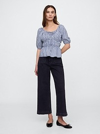 Puff Sleeve Cinched-Waist Top | Gap Factory