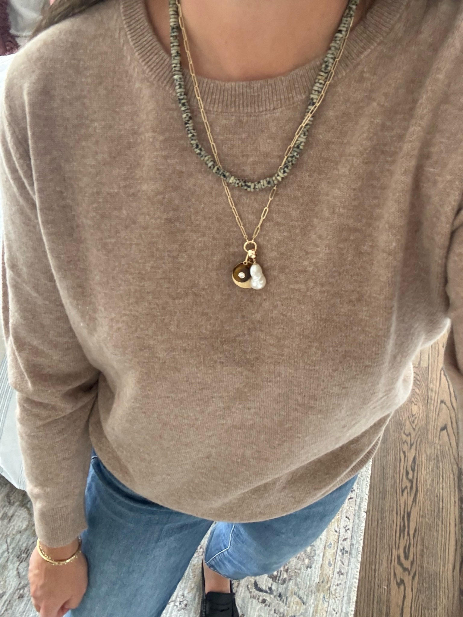 Today’s necklace stack is a fun one! A good mix of high and low. The charm necklace that I’ve slowly been adding to over the years (charms come off easily so you can really switch up the look!!) and this fun beaded necklace new from Baublebar!

#LTKOver40 #LTKootd #LTKdayinmylife