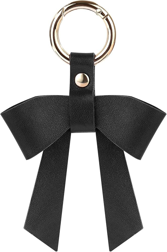 Leather Bow Charm for Bag Purse Handbag, Elegant Bow Keychain, Cute Bag Accessory | Amazon (US)