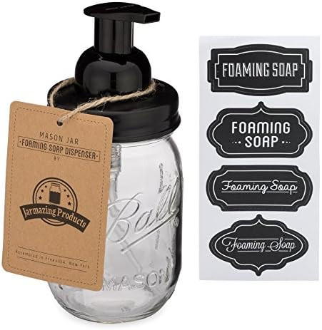 Jarmazing Products Mason Jar Foaming Soap Dispenser - Black - with 16 Ounce Ball Mason Jar - One ... | Amazon (CA)