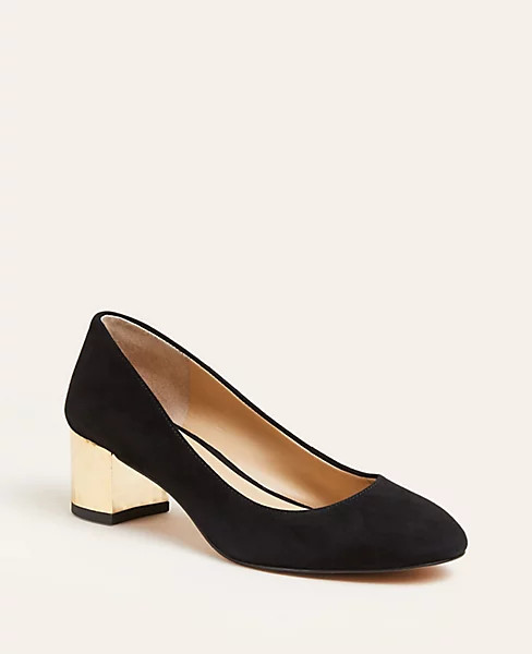 Lorene Suede Block Heel Pumps | Ann Taylor (US)
