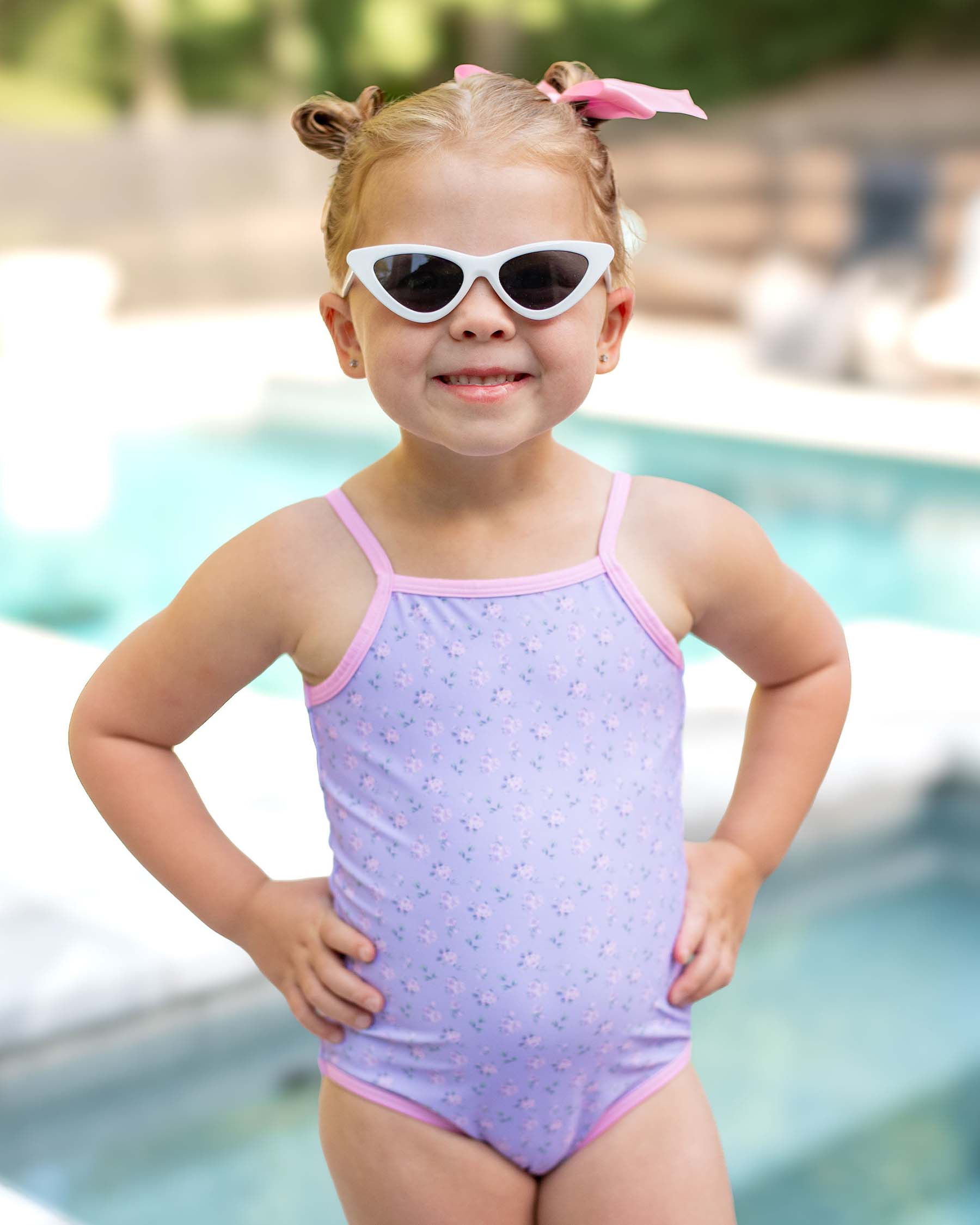 Lila 1-piece Bow Swimsuit | LEV Baby