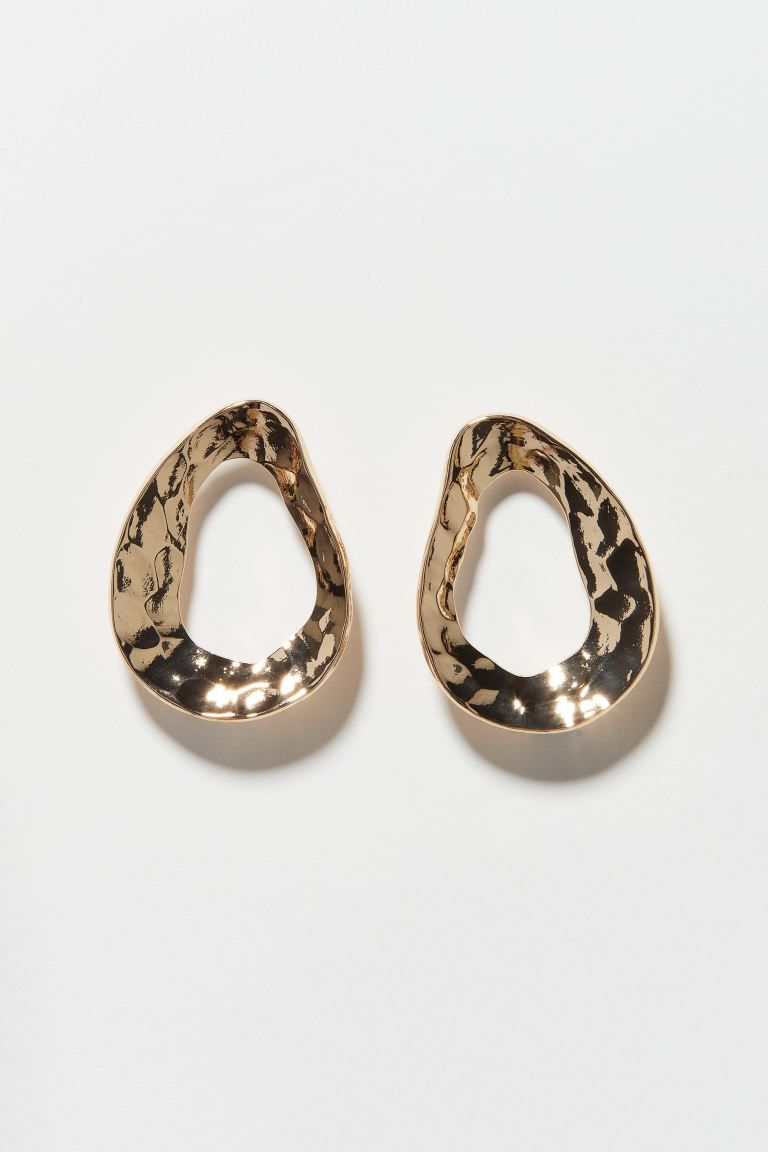 Oval earrings - Gold-coloured - Ladies | H&M GB | H&M (UK, MY, IN, SG, PH, TW, HK)