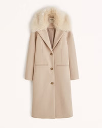 Women's Long-Length Wool-Blend Slim Coat | Women's Coats & Jackets | Abercrombie.com | Abercrombie & Fitch (US)