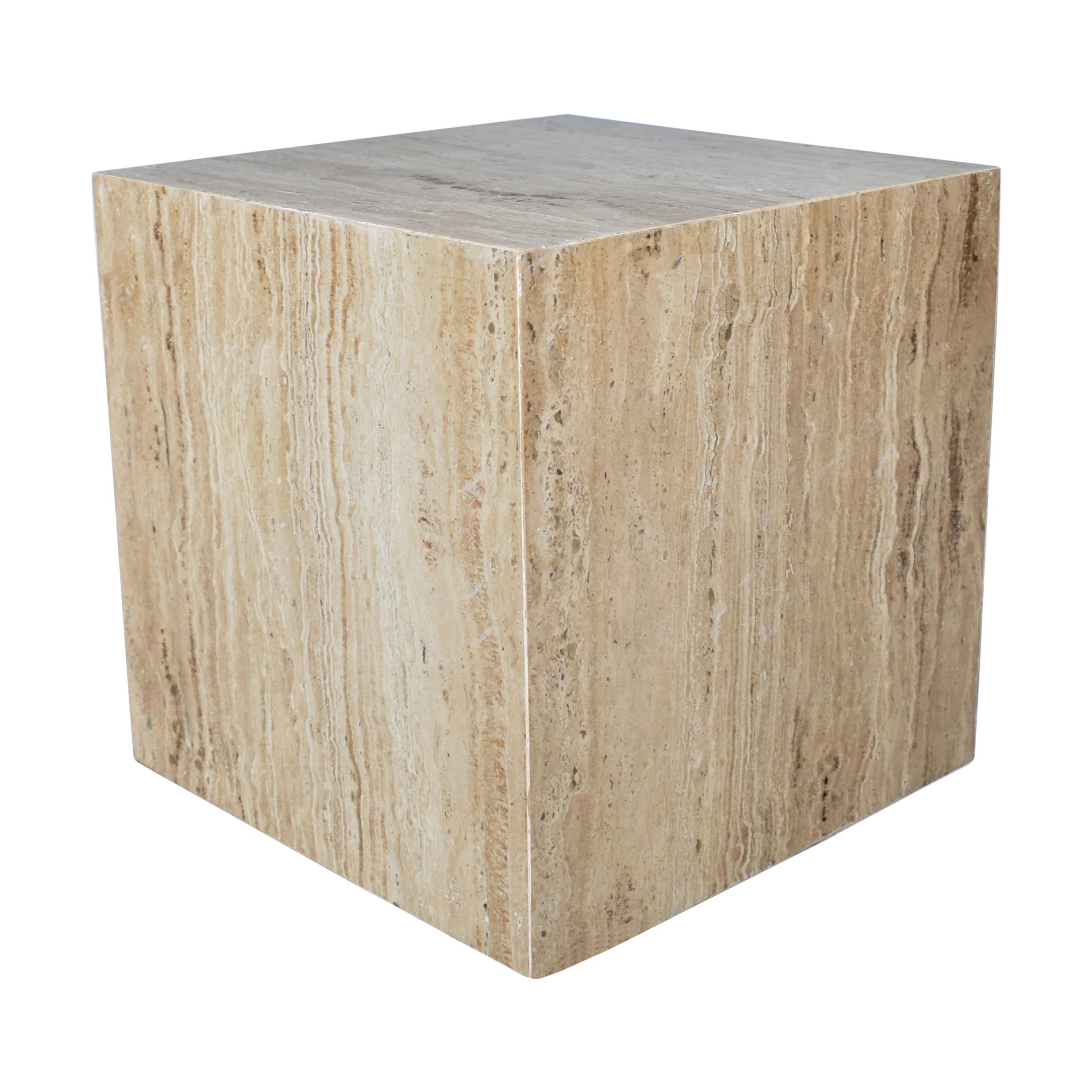 Orren Ellis Felix 15" Contemporary Natural Marble Handmade Cube End Table | Wayfair | Wayfair North America