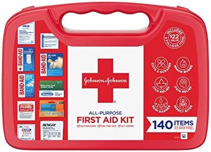 Johnson & Johnson All-Purpose First Aid Kit, Portable Compact First Aid Set for Minor Cuts, Scrap... | Amazon (US)
