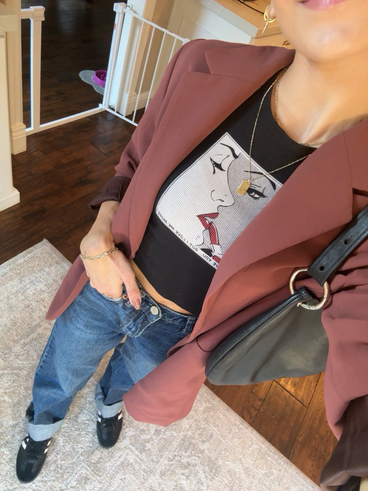 work #ootd wearing the Reformation Wilder Jeans & our bestselling Muse tee with our Valentine’s print 🥰

blazer is the Aritzia Agency blazer from years ago but they have similar on sale rn! I love this dusty rose color so gorg 🥀 

kind of fall vibes today but it’s always freezing at work ❄️🧊🤭



#LTKsalealert #LTKworkwear #LTKSeasonal