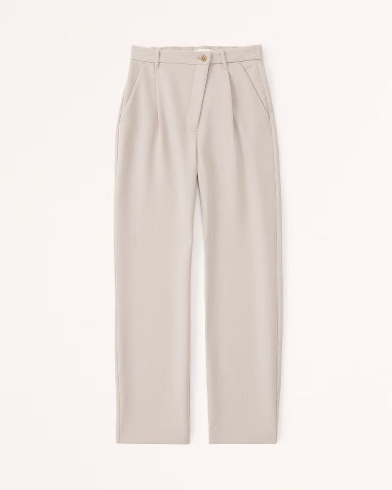 Tailored Relaxed Straight Pant | Taupe Work Pants | Spring Pants Outfits | Spring Fashion 2023 | Abercrombie & Fitch (US)