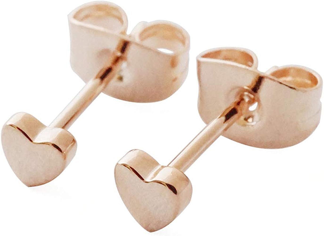 HONEYCAT Tiny Heart Stud Earrings in Gold, Rose Gold, or Silver | Minimalist, Delicate Jewelry | Amazon (US)