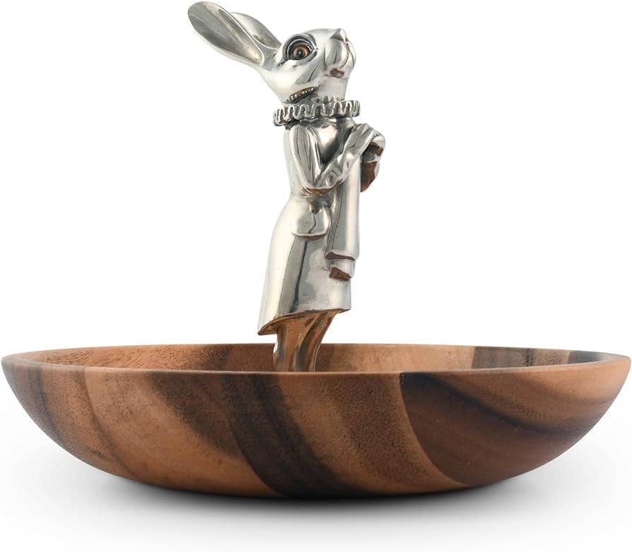 Vagabond House Whimsical Bunny Wood Tidbit Bowl Easter Candy Dish Rabbit Nut B 7 "T x 8" W | Amazon (US)