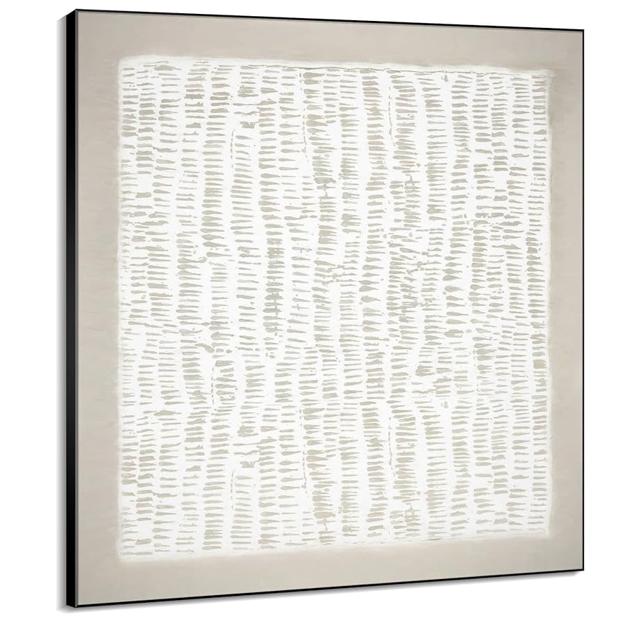 60"x60" XL Framed Wall Art - Neutral Abstract Line Design Art (Frame Assembly Required) | Amazon (US)