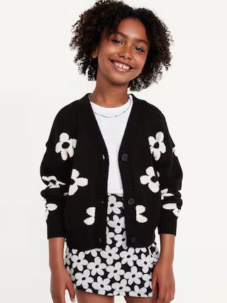 Printed Button-Front Cardigan Sweater for Girls | Old Navy (US)