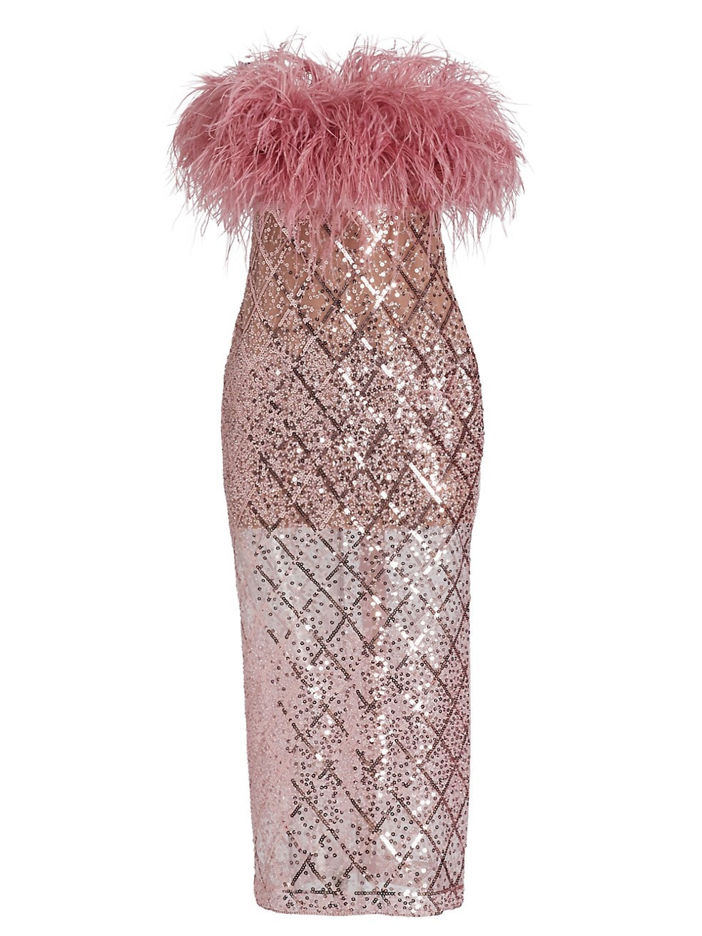 Bronx and Banco Coco x Afiya Feathered Sequin Midi-Dress | Saks Fifth Avenue
