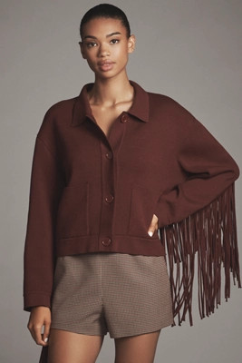 Essentiel Antwerp Fringed Cardigan Sweater | Anthropologie (US)