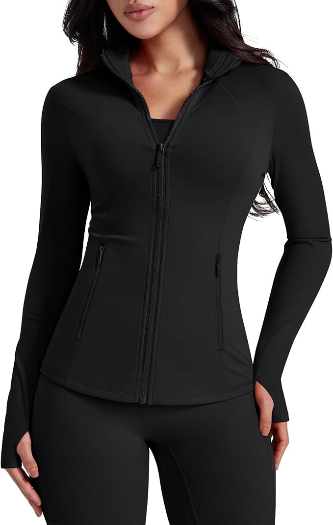 AVGO Womens Workout Jackets Lightweight Athletic Zip Up Jacket Slim Fit Running Gym Top with Pock... | Amazon (US)