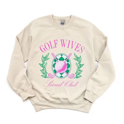 Simply Sage Market Women's Graphic Sweatshirt Golf Wives Social Club - 2XL - Dust | Target