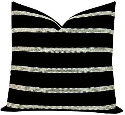 SLOW COW Decorative Stripe Throw Pillow Cover Modern Country Design Cushion Cover Pillow Cover 20... | Amazon (US)