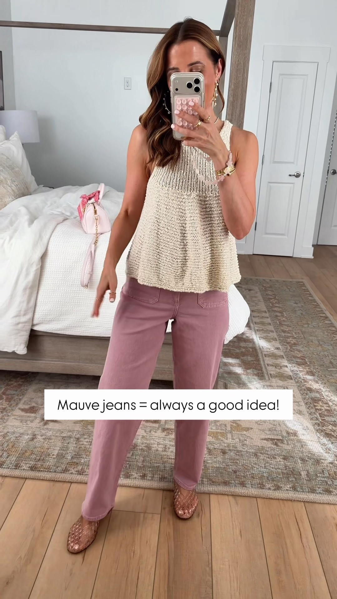 New at Target! Wide leg sailor jeans in 00. These are full length on me. Sweater tank in XXS. Jelly ballet flats run a little bit big and are whole sizes only. I’m a 6.5 and sized down to a 6. Elevated casual outfit. Summer outfit. Teacher outfit (jeans are perfect for work!)

#LTKootd #LTKgrwm #LTKPetite