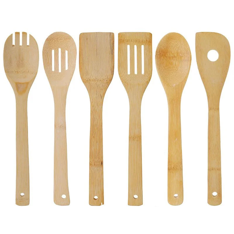 KABOER 6Pcs/Set Cooking Utensils Bamboo Wooden Spoons  Spatulas Heat Resistant Cookware Kitchen T... | Walmart (US)