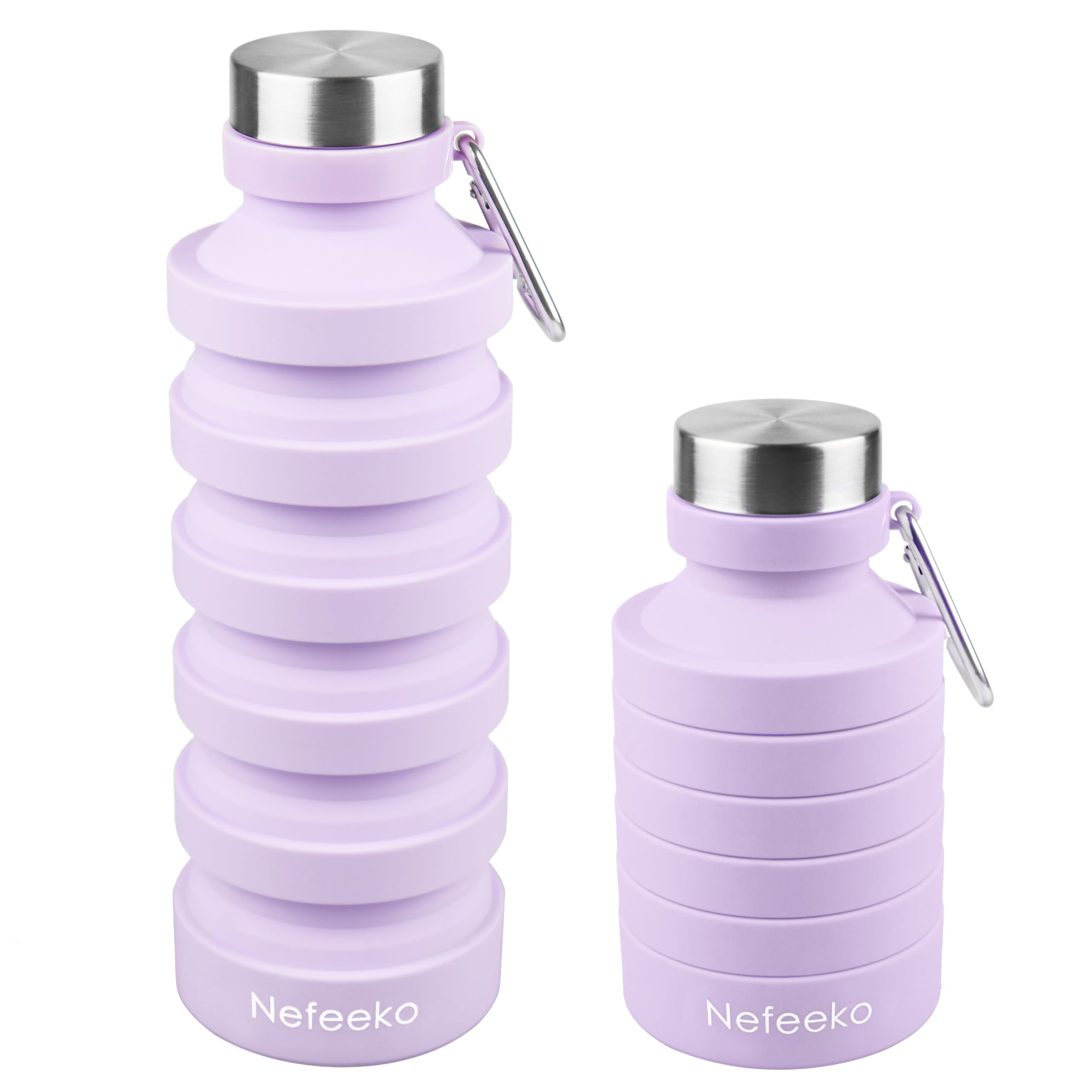 Nefeeko Collapsible Water Bottle, Reuseable BPA Free Silicone Foldable Water Bottles for Travel G... | Amazon (US)