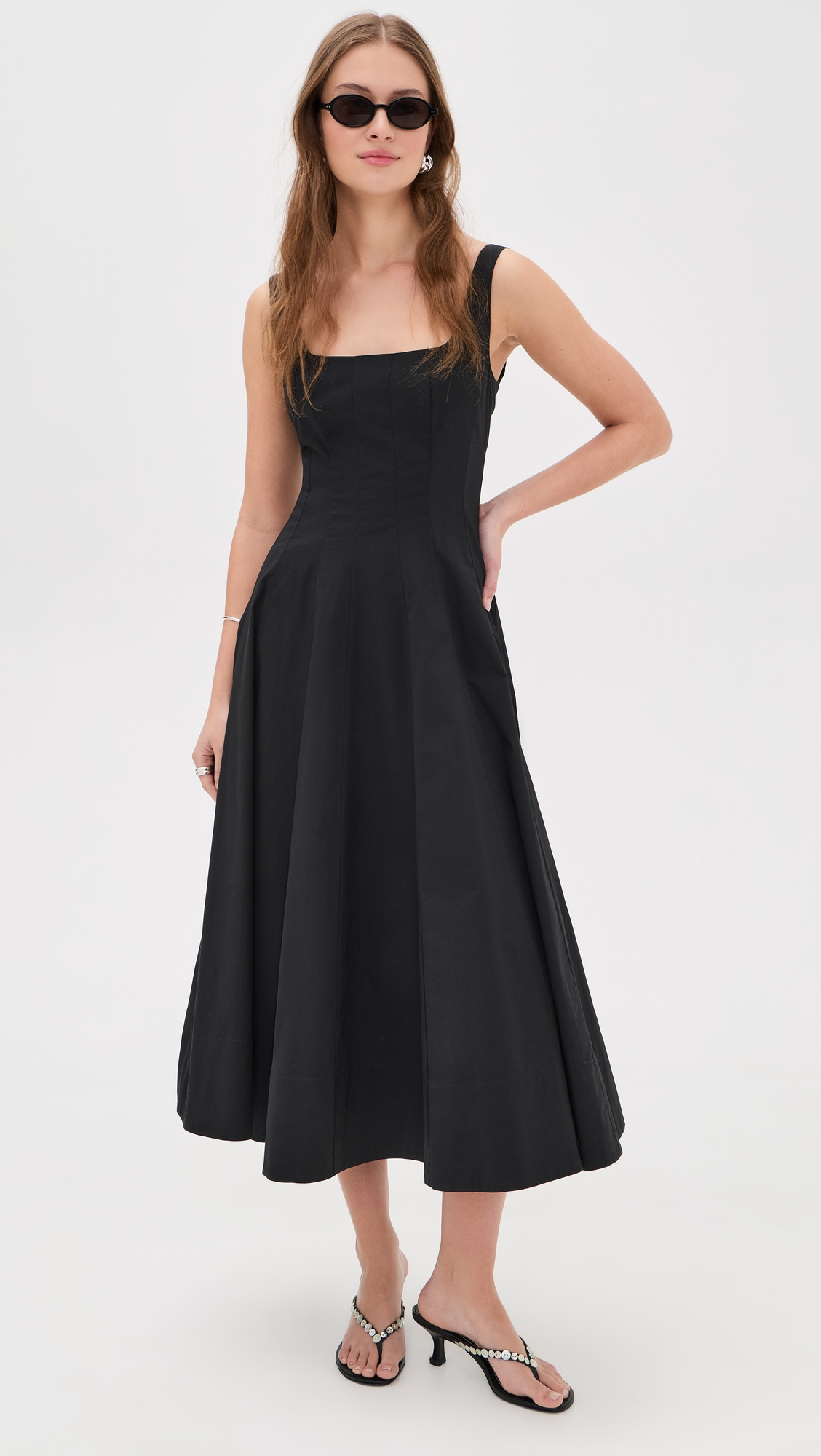 STAUD Wells Dress Navy 2 | Shopbop