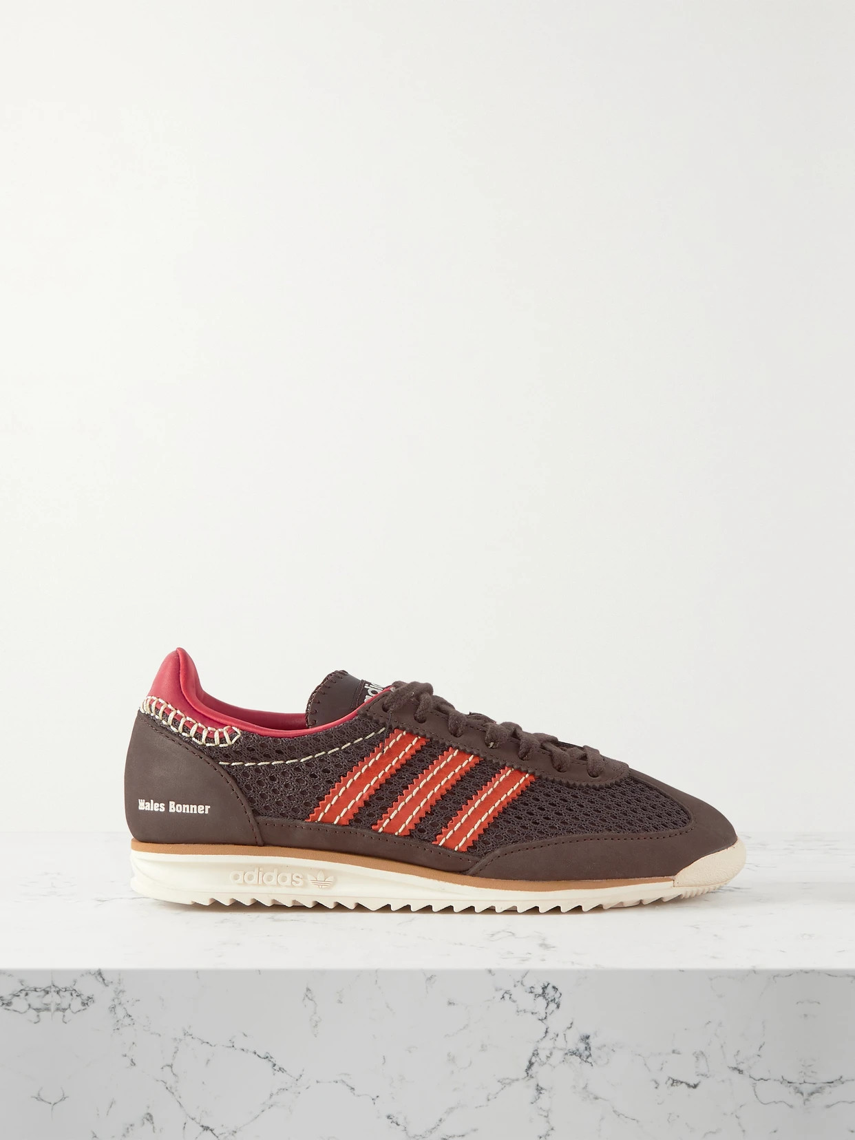 adidas Originals - + Wales Bonner Sl72 Leather-trimmed Suede And Mesh Sneakers - Brown | NET-A-PORTER (UK & EU)