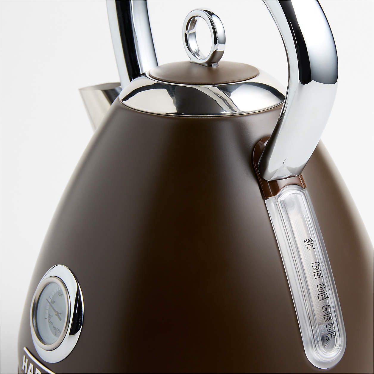HADEN Oxford Mocha Electric Kettle | Crate & Barrel | Crate & Barrel