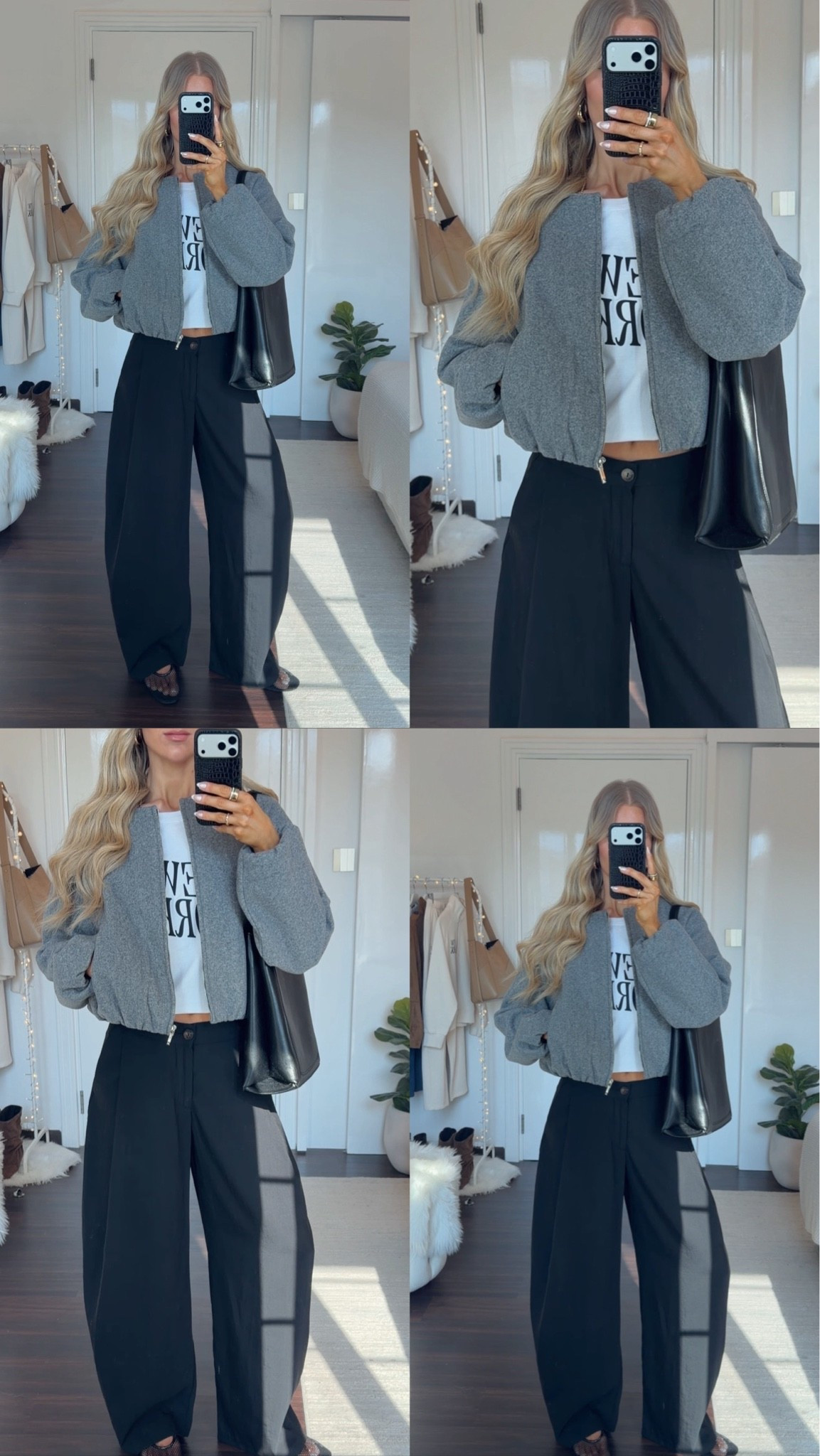 ZARA NEW-IN OUTFIT INSPO🖤🍂✨ the viral pants in the color black! You know I showed you this pants many times before in beige but this black one is even nicer because it’s such a good basic that matches everything😍 I’m wearing size XS in the pants and I’m 1,70m tall for reference✨ in the tshirt I’m wearing size S 🙌🏻 and in the jacket I ordered size M because I like when this jacket is a bit more loose 🙌🏻
The shoes are from Steve Madden but last years collection, I will link you all similar ones I love as these exact ones are not available anymore.

#LTKFashionMonth #LTKstyletip #LTKautumn