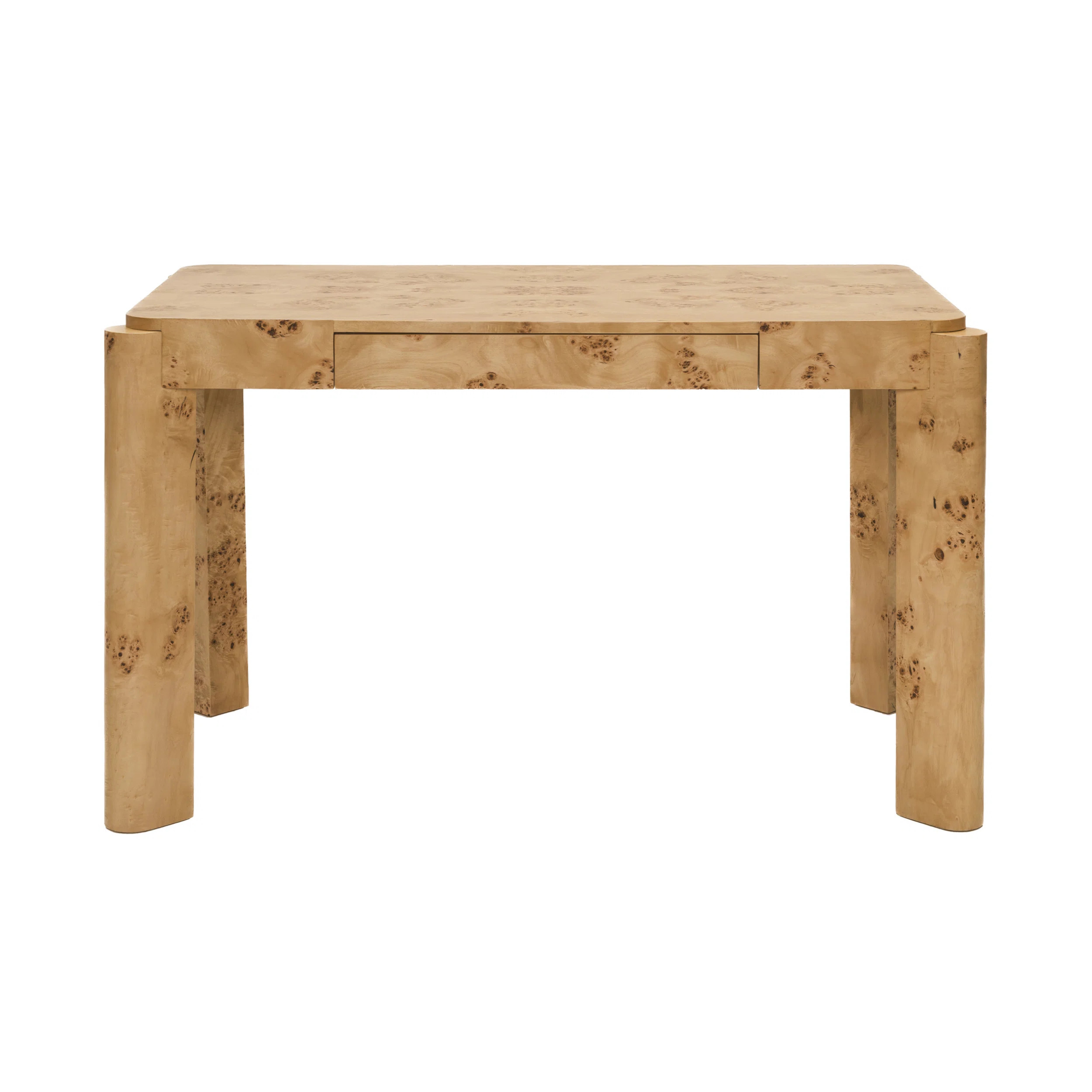 Maple Burl Vanity Desk with Hidden Drawer Console Table for Home Office or Makeup Storage | Wayfair North America