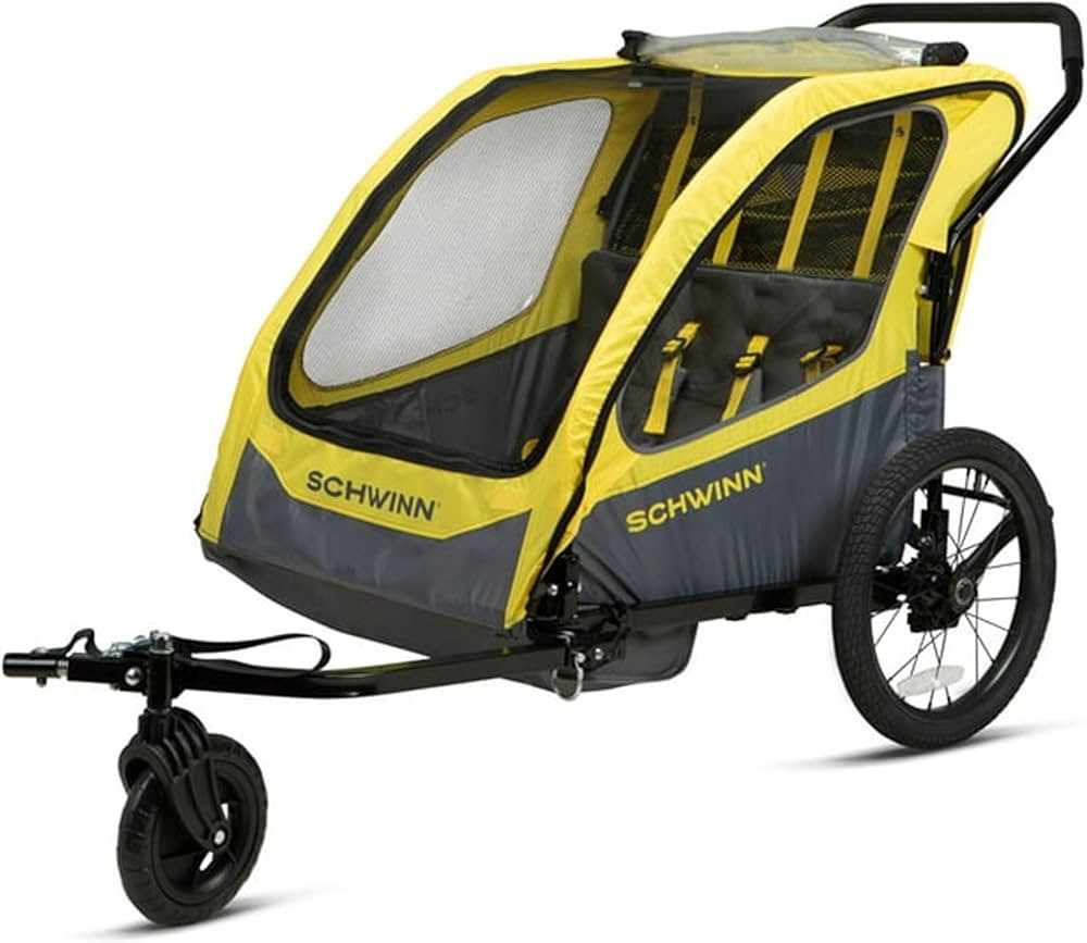 Schwinn Willow River Double Trailer with Stroller Kit and Aluminum Frame Design for Bike Child Ca... | Amazon (US)