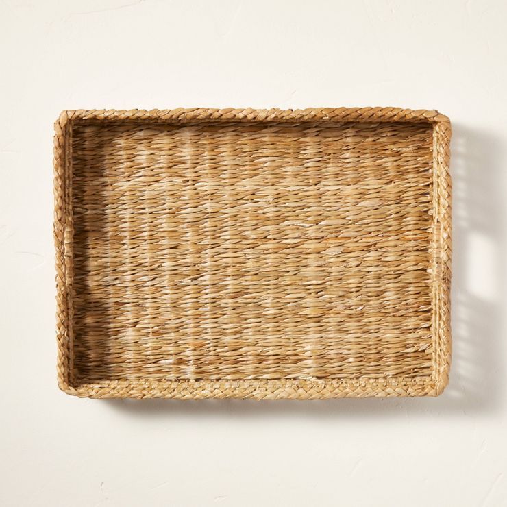 14" x 20" Natural Woven Tray with Handles Beige - Hearth & Hand™ with Magnolia | Target